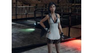 Tifa Simple White Dress and Stockings
