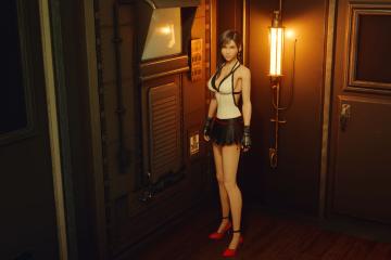 Tifa black and white dress