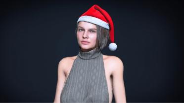 Jill Cozy Sweater Santa Hat (Patch)