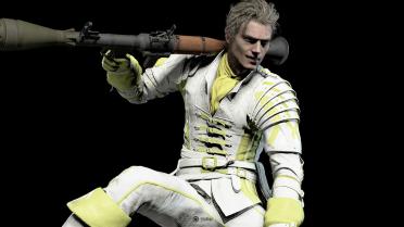 White and Gold Hero Costume Recolor (Default Hero Head)