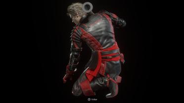 Black and Red Hero Costume Recolor 2 VERSIONS