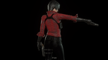 Ada RE6 Big Red Shirt Black Leather Pants