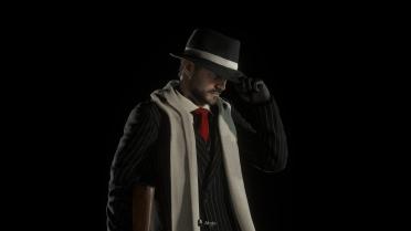 Chris Redfield in Pinstripe Costume (Midnight Black and White Chapel)