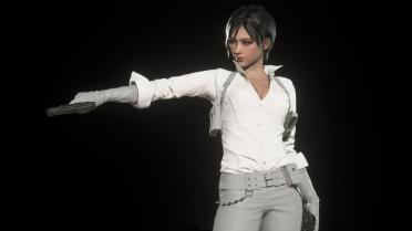 Ada White Silver-Gray Leather Trousers replace Leon