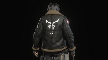 Leon Black Jacket with Darker Fur and Symbols