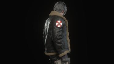 Leon Black Jacket with Darker Fur and Symbols