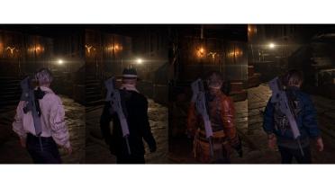 Show Weapons on Leon's Back (Pinstripe Hero Casual Romantic)