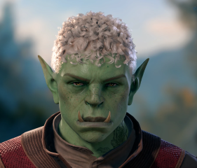 Female Half-Orc Head 1 over Male Half-Orc Head 2