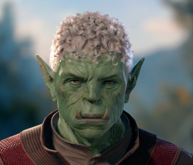 Female Half-Orc Head 1 over Male Half-Orc Head 2