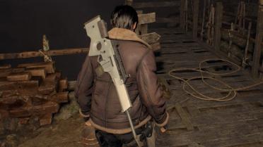 Visible Weapons on Leon's Back (Jacket Ver.)