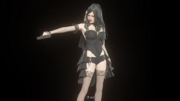 Ada Sexy Wedding Dress Black Peony