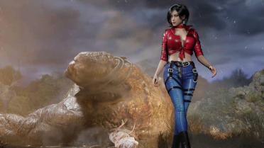 Ada Sexy Red Jeans Suit