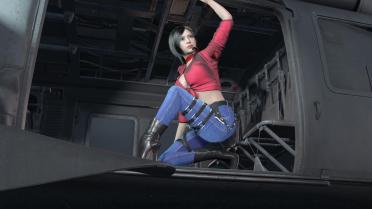 Ada Sexy Red Jeans Suit