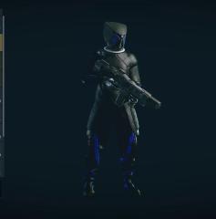 Black Mantis Suit with Blue Accents