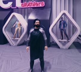 Black Neocity Poncho