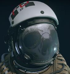 Ground Crew Spacesuit Helmet Skull Visor