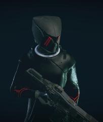 Black Mantis Suit with Red Accents