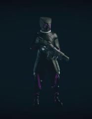 Black Mantis Suit with Purple Accents