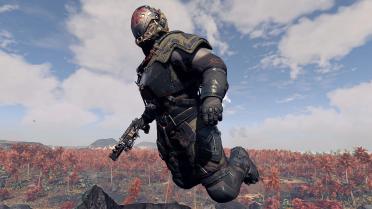 Bounty Hunter - Black Green Red Spacesuit