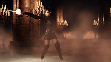 Ada Black Sweater Leather Skirt