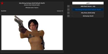 Ada Wong Antique Gold Default Outfit Recolor