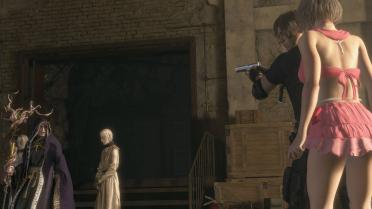 Ashley wearing Aerith's Pink Mermaid Outfit