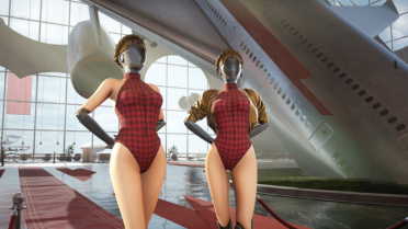 Tartan Swimsuit Twins