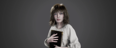 Emily Brown Hair and Blue Eyes