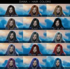 Diana's hair colors 