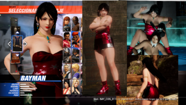 ASIAN GIRL RED LIPS MICRO RED DRESS BAYMAN DOA6