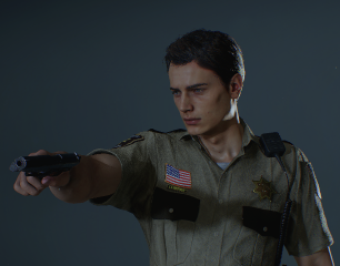 Sheriff Leon Acre no hat two hairstyle mod