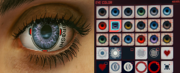 Rogue's eyes and makeover details