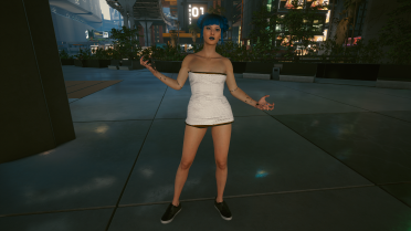 Mini skirt and sneakers
