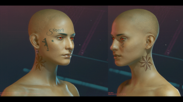 Simplified face tattoo