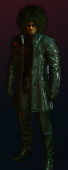 Black leather trench coat