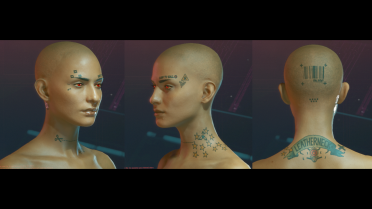 Simplified face tattoo