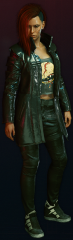 Black leather trench coat