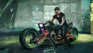 Motorcycle Rolling-Moving Slowly