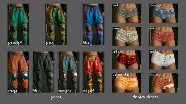Lots of clothing color variants