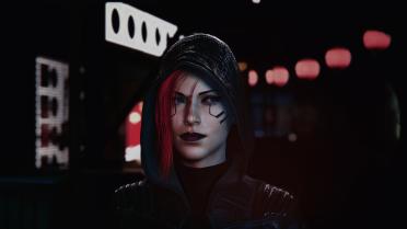 Ghost hood with hair