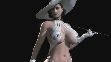 Lady white swimsuit