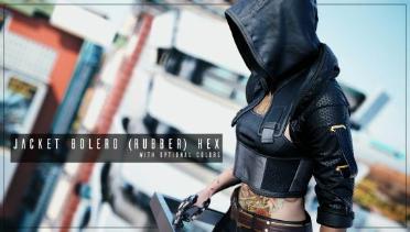 Jacket Bolero Rubber Material Hex Pattern