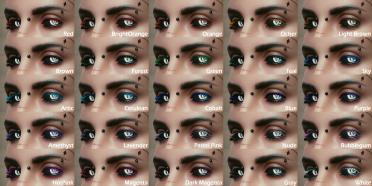 Eyelashes and color