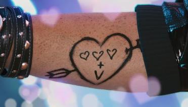 NPC + V Heart Tattoo