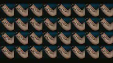 NPC + V Heart Tattoo