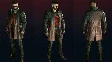 Black Durable Synthetic Biker Coat