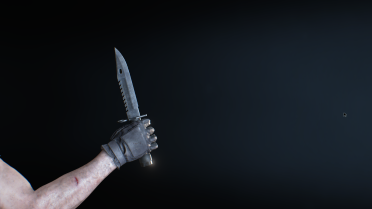 Black combat knife handle