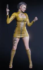Jill Moto Dress - Yellow Patch