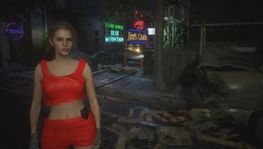 Jill Half Shirt and Shorts (Red)