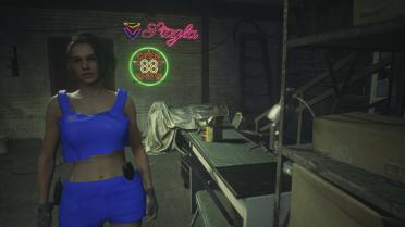 Jill Half Shirt and Shorts (Blue)